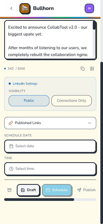 Post editor scheduling controls
